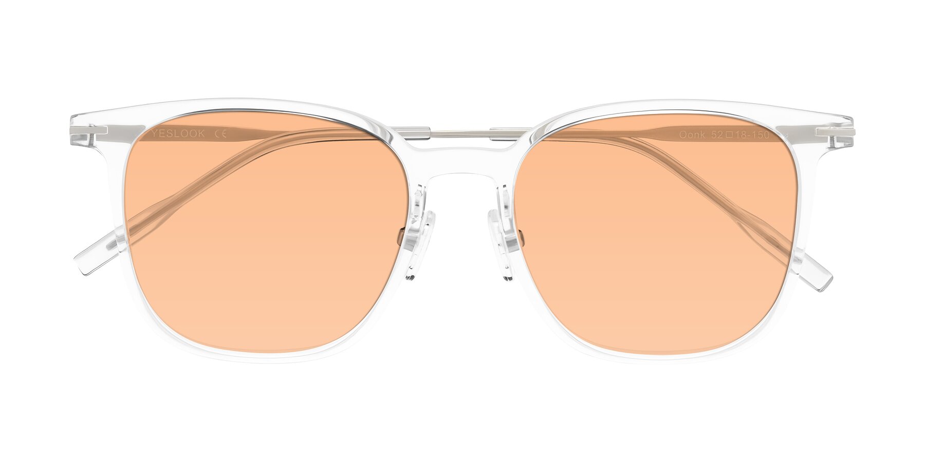 Folded Front of Oonk in Clear with Light Orange Tinted Lenses