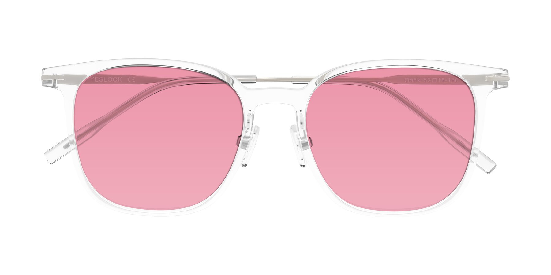 Folded Front of Oonk in Clear with Pink Tinted Lenses