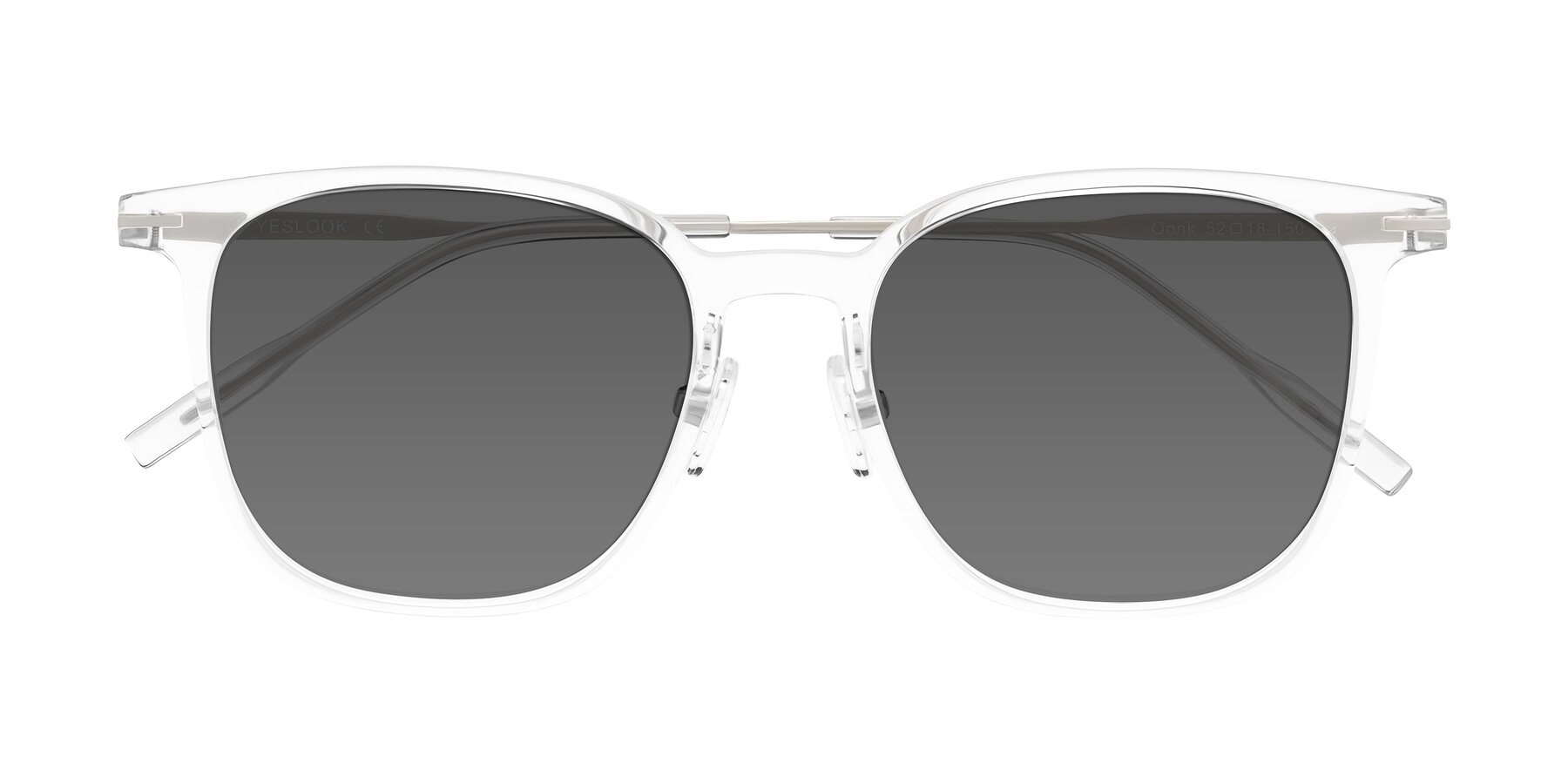 Folded Front of Oonk in Clear with Medium Gray Tinted Lenses