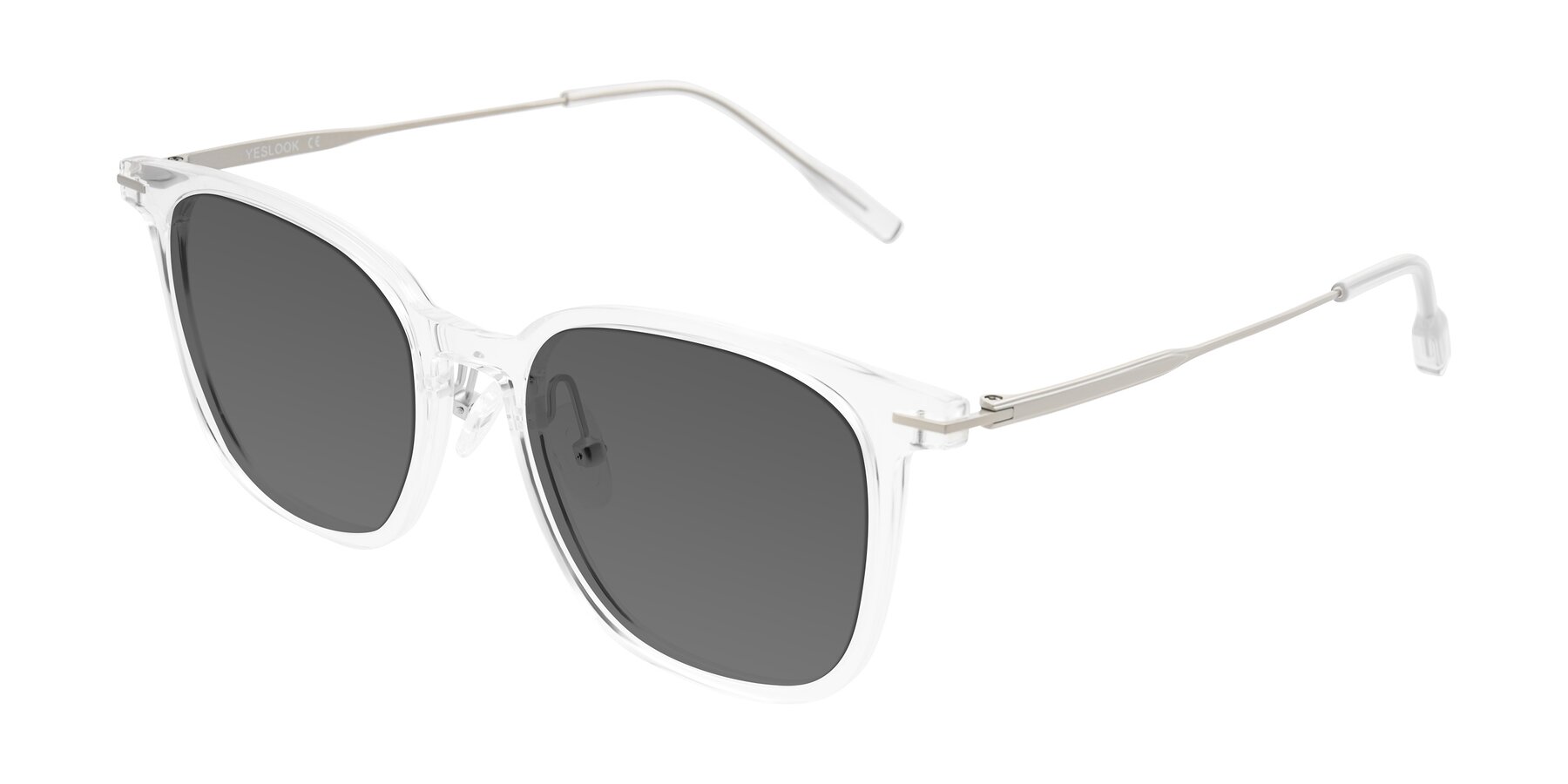 Angle of Oonk in Clear with Medium Gray Tinted Lenses