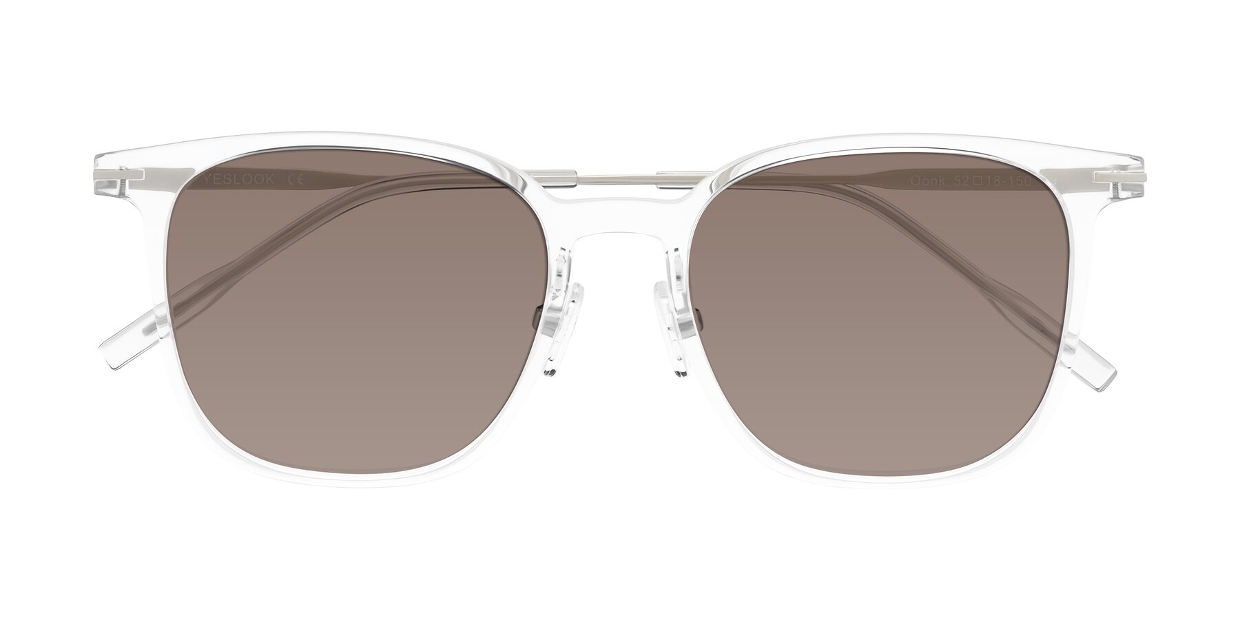 Folded Front of Oonk in Clear with Medium Brown Tinted Lenses