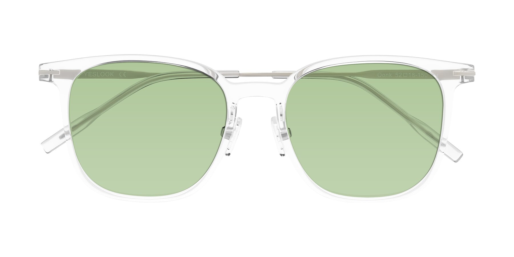 Folded Front of Oonk in Clear with Medium Green Tinted Lenses