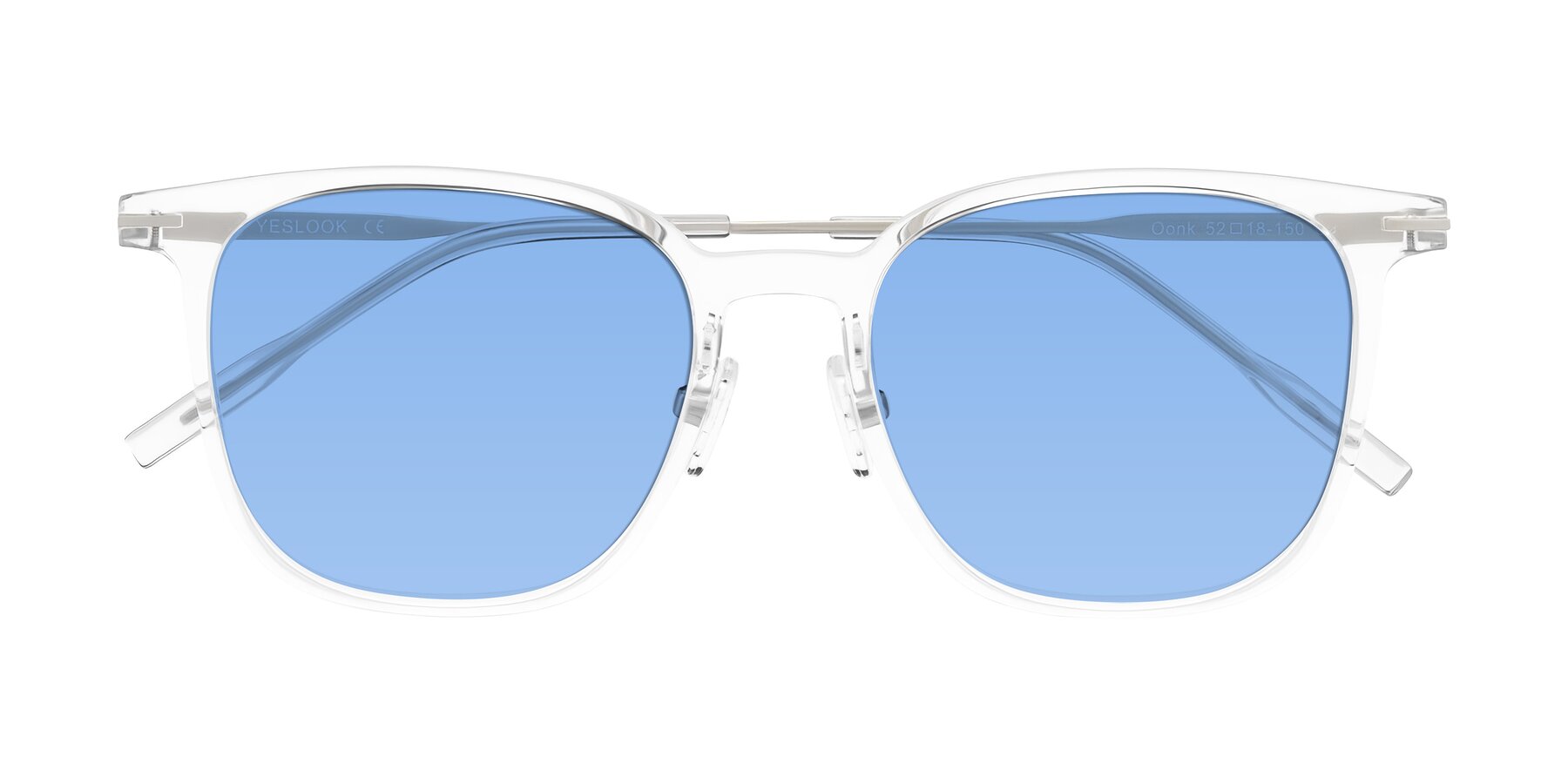 Folded Front of Oonk in Clear with Medium Blue Tinted Lenses