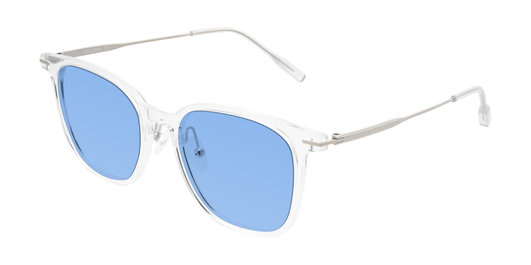Angle of Oonk in Clear with Medium Blue Tinted Lenses