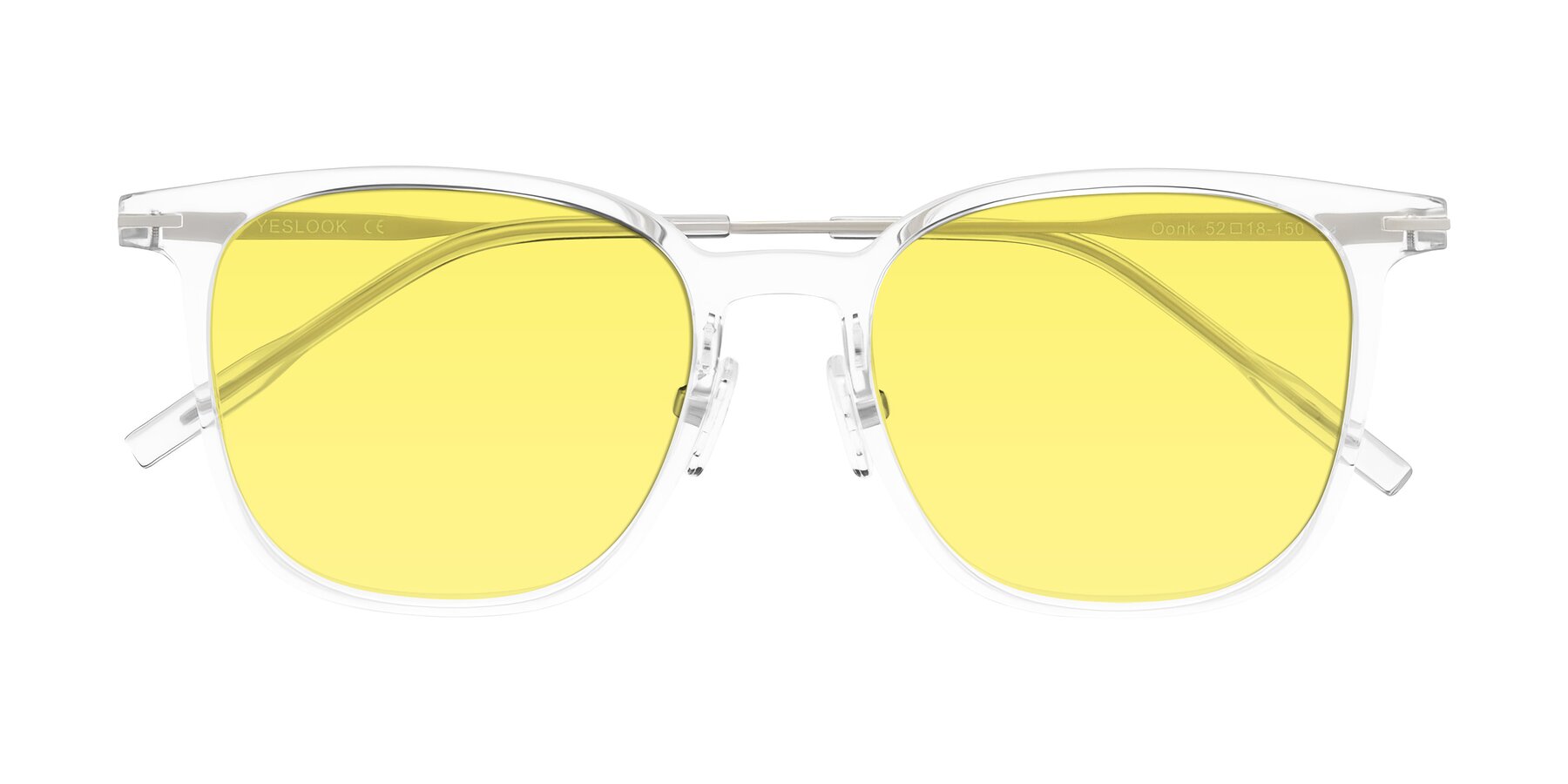Folded Front of Oonk in Clear with Medium Yellow Tinted Lenses