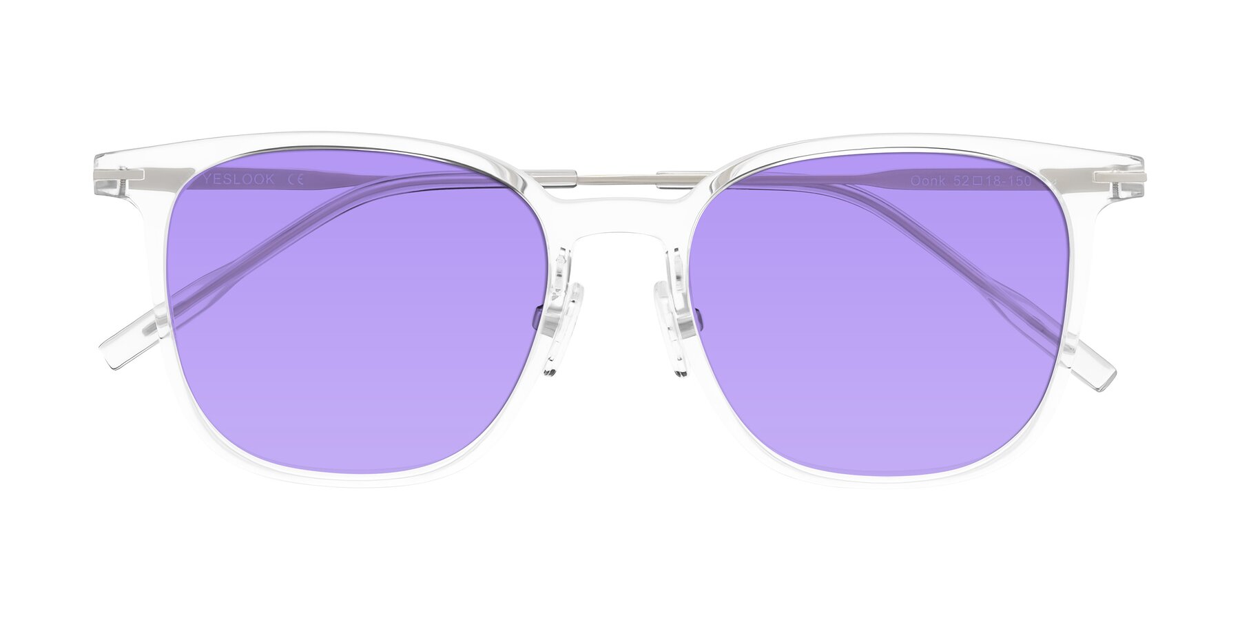 Folded Front of Oonk in Clear with Medium Purple Tinted Lenses