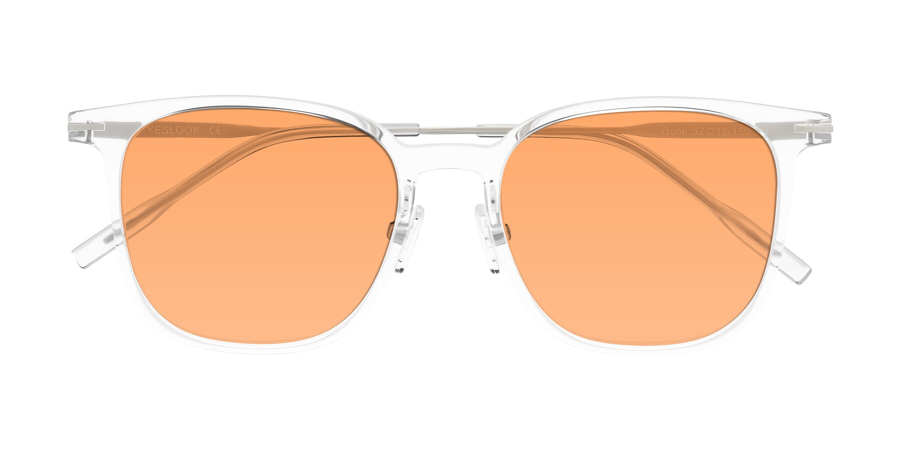 Folded Front of Oonk in Clear with Medium Orange Tinted Lenses