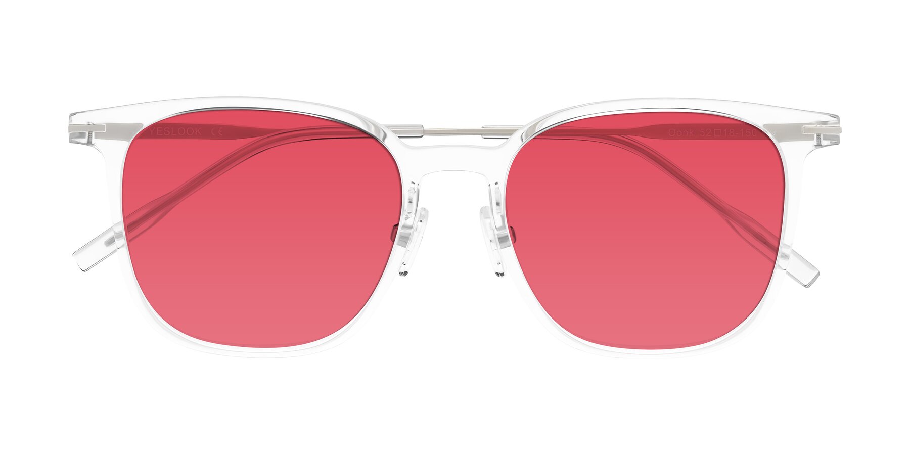 Folded Front of Oonk in Clear with Red Tinted Lenses