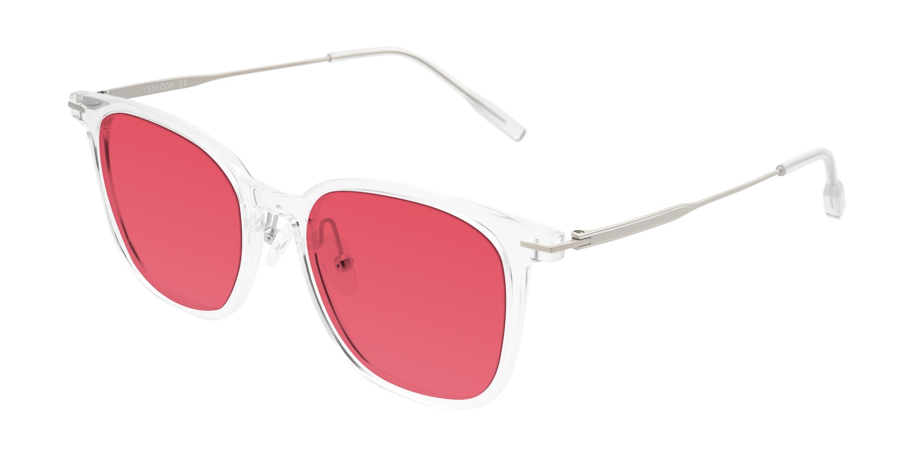 Angle of Oonk in Clear with Red Tinted Lenses