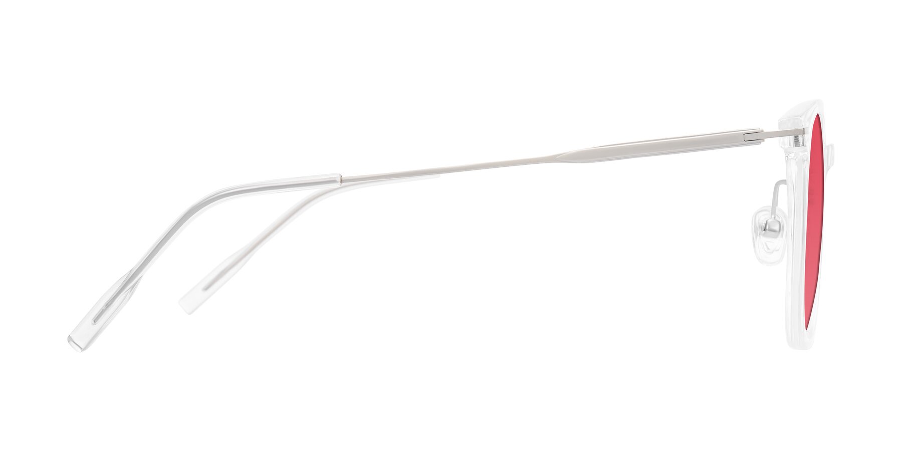 Side of Oonk in Clear with Red Tinted Lenses