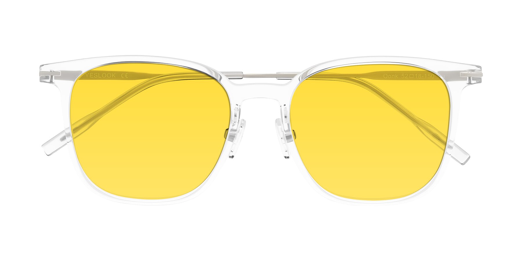 Folded Front of Oonk in Clear with Yellow Tinted Lenses