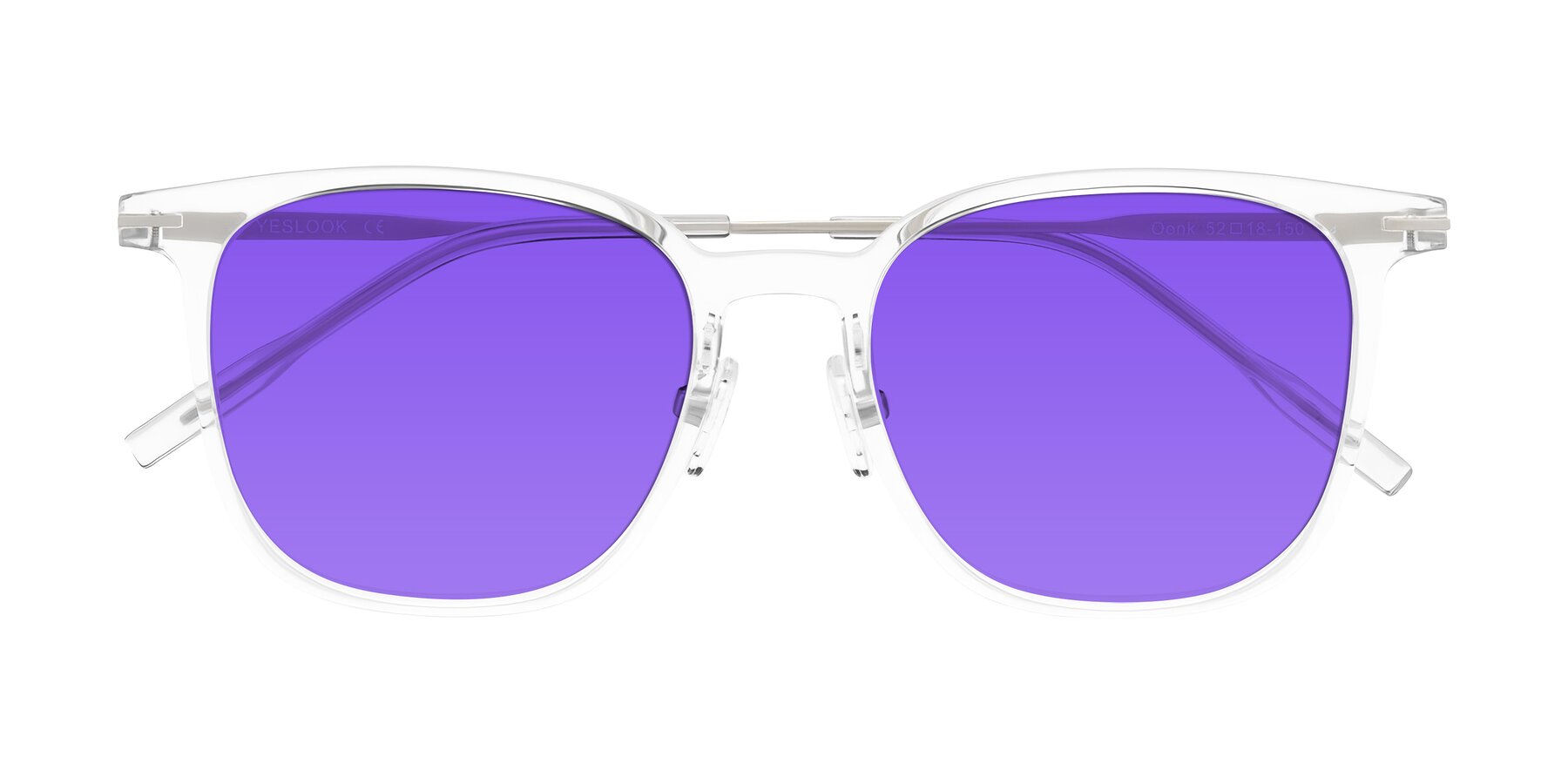 Folded Front of Oonk in Clear with Purple Tinted Lenses