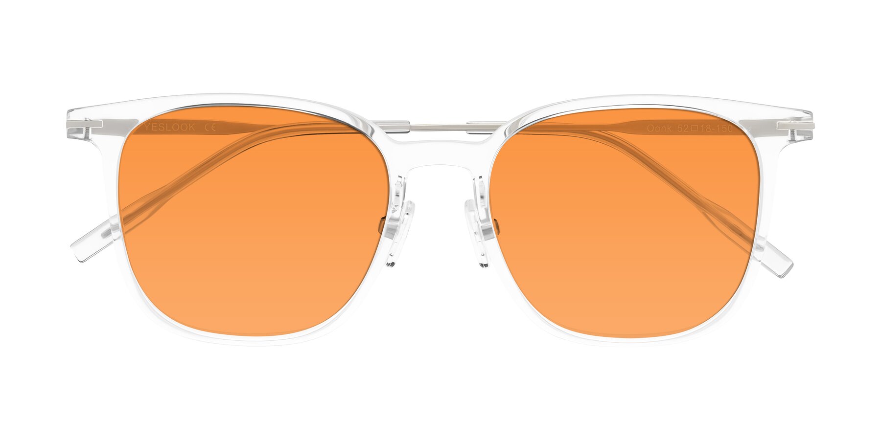 Folded Front of Oonk in Clear with Orange Tinted Lenses