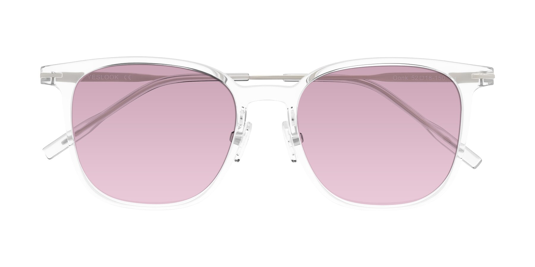 Folded Front of Oonk in Clear with Light Wine Tinted Lenses