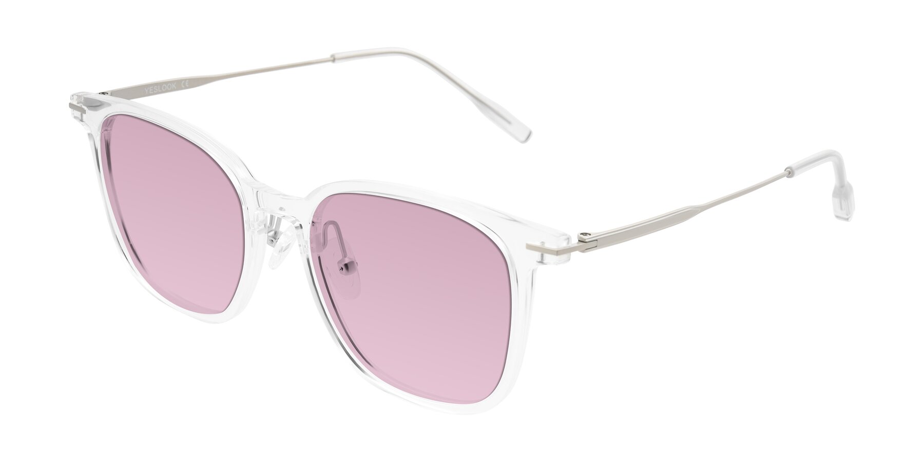 Angle of Oonk in Clear with Light Wine Tinted Lenses