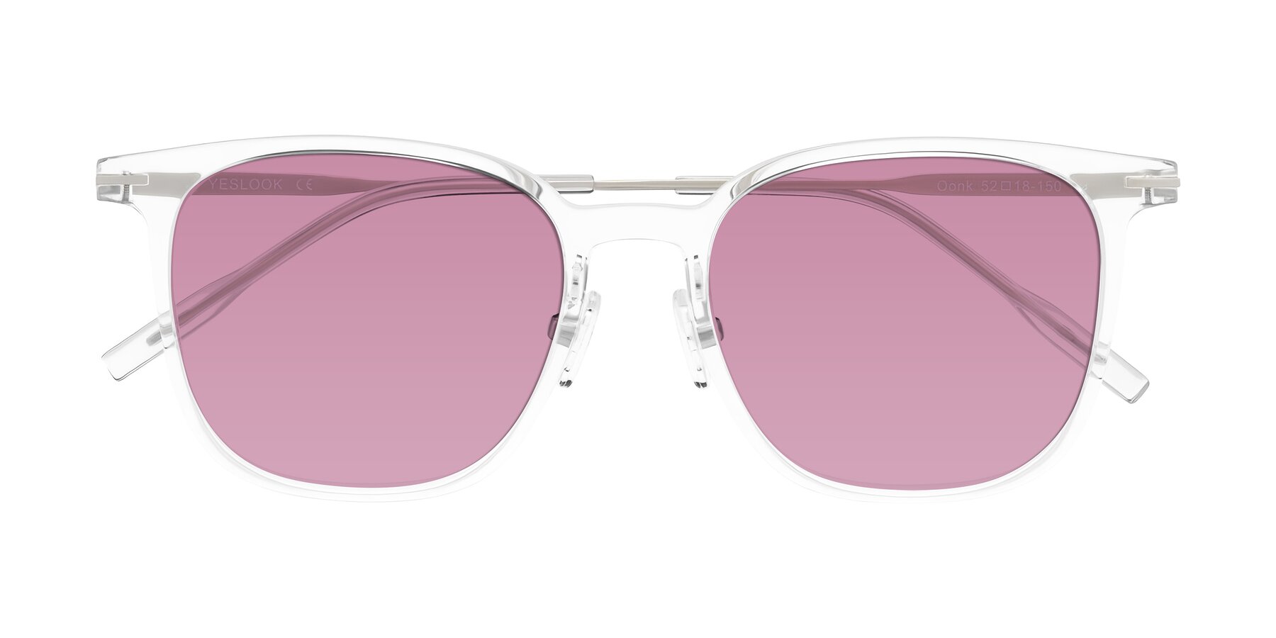 Folded Front of Oonk in Clear with Medium Wine Tinted Lenses