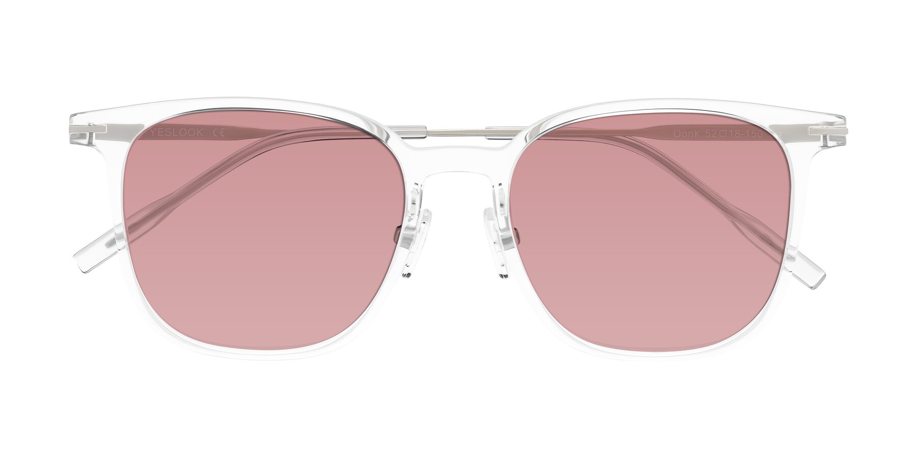 Folded Front of Oonk in Clear with Medium Garnet Tinted Lenses