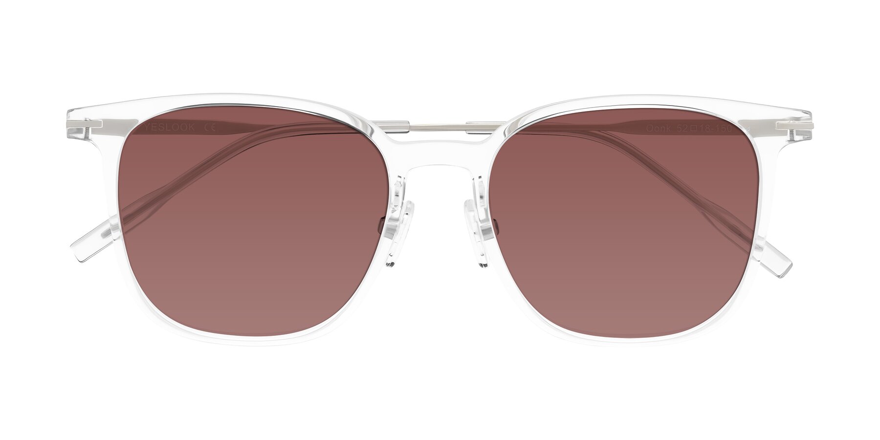 Folded Front of Oonk in Clear with Garnet Tinted Lenses