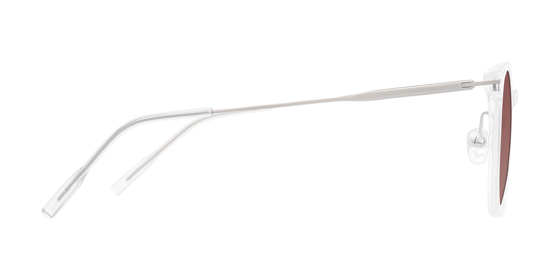 Side of Oonk in Clear with Garnet Tinted Lenses