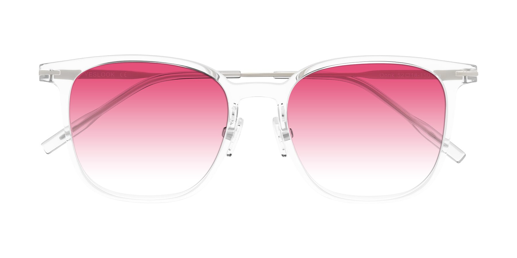 Folded Front of Oonk in Clear with Pink Gradient Lenses