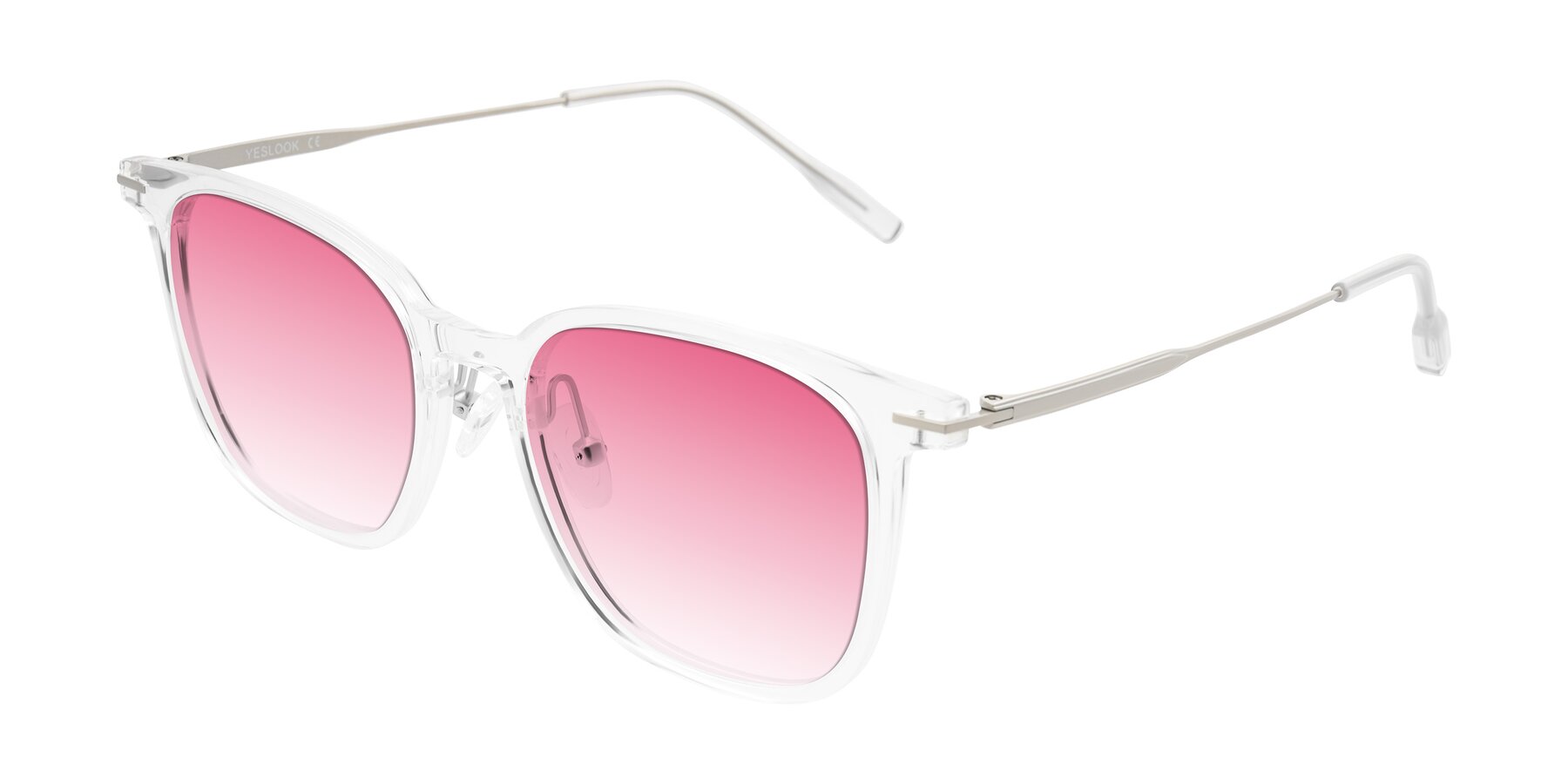 Angle of Oonk in Clear with Pink Gradient Lenses