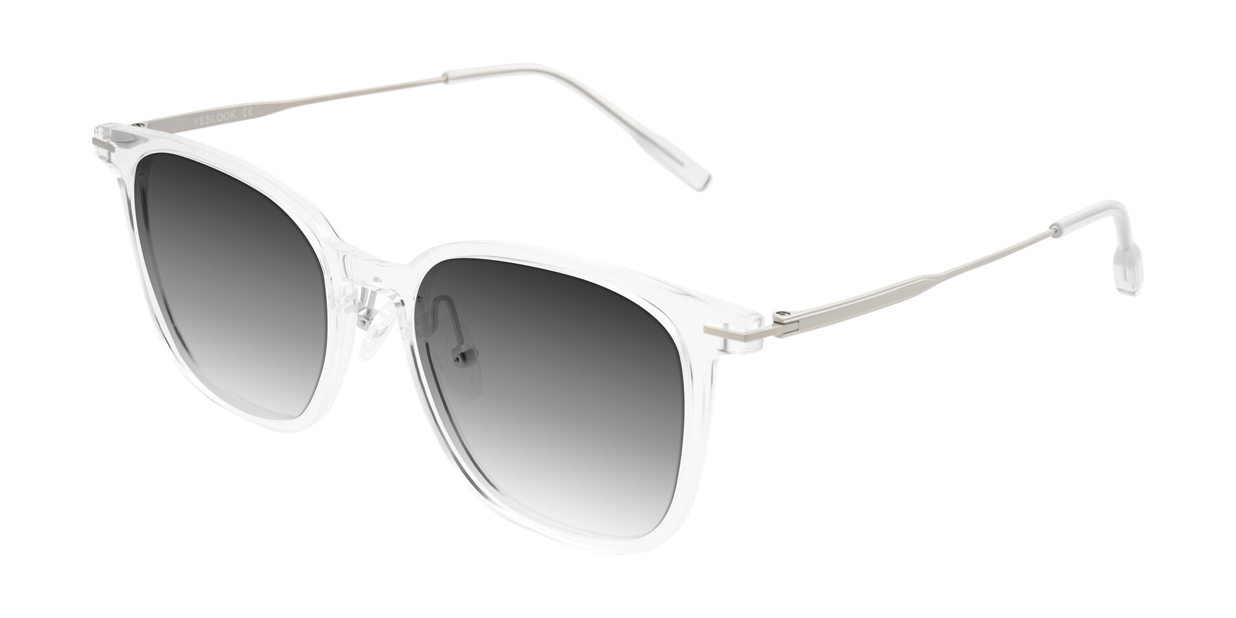 Angle of Oonk in Clear with Gray Gradient Lenses
