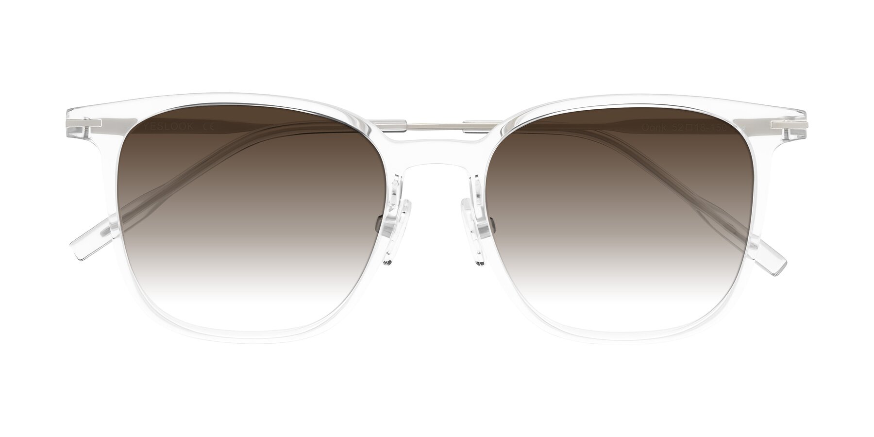 Folded Front of Oonk in Clear with Brown Gradient Lenses