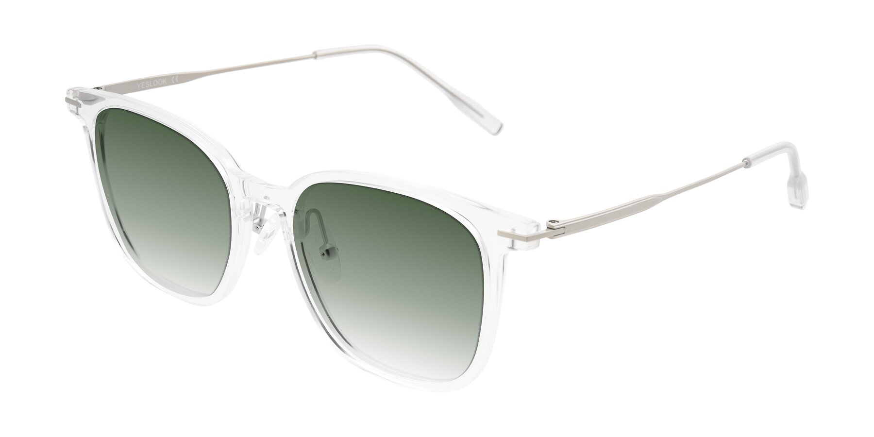 Angle of Oonk in Clear with Green Gradient Lenses