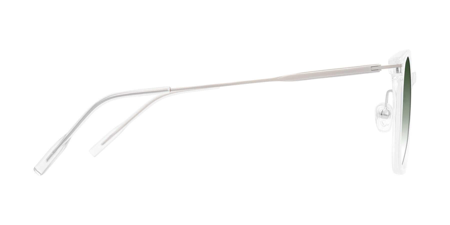 Side of Oonk in Clear with Green Gradient Lenses