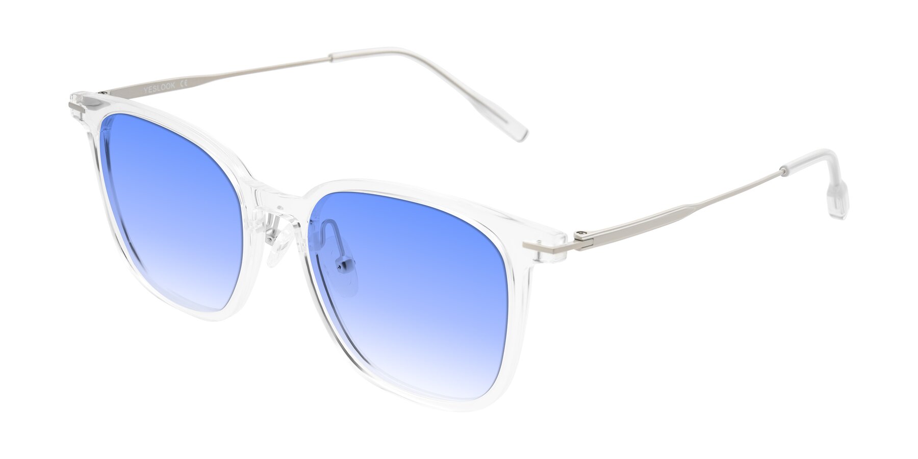 Angle of Oonk in Clear with Blue Gradient Lenses