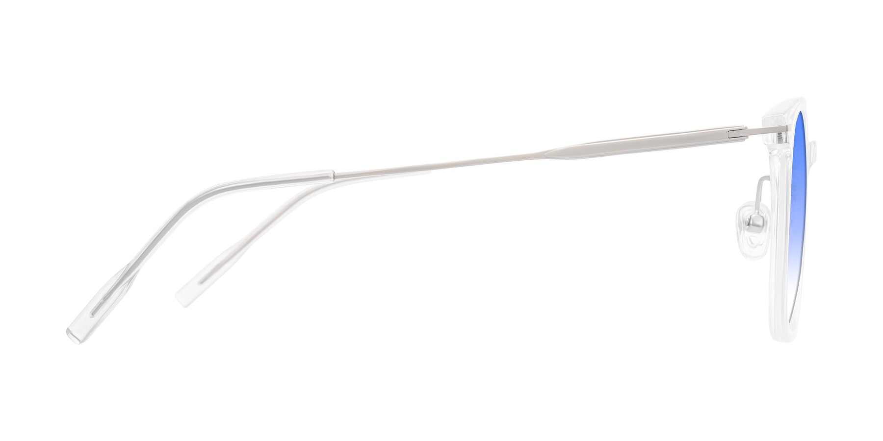 Side of Oonk in Clear with Blue Gradient Lenses