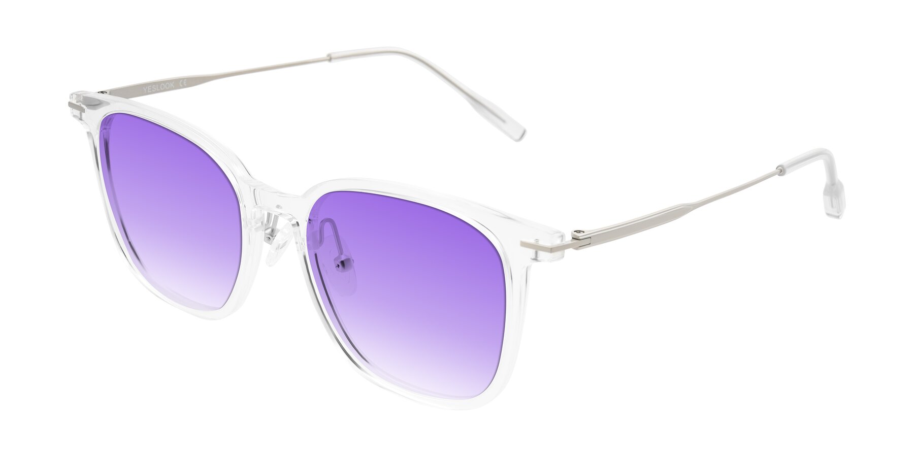 Angle of Oonk in Clear with Purple Gradient Lenses
