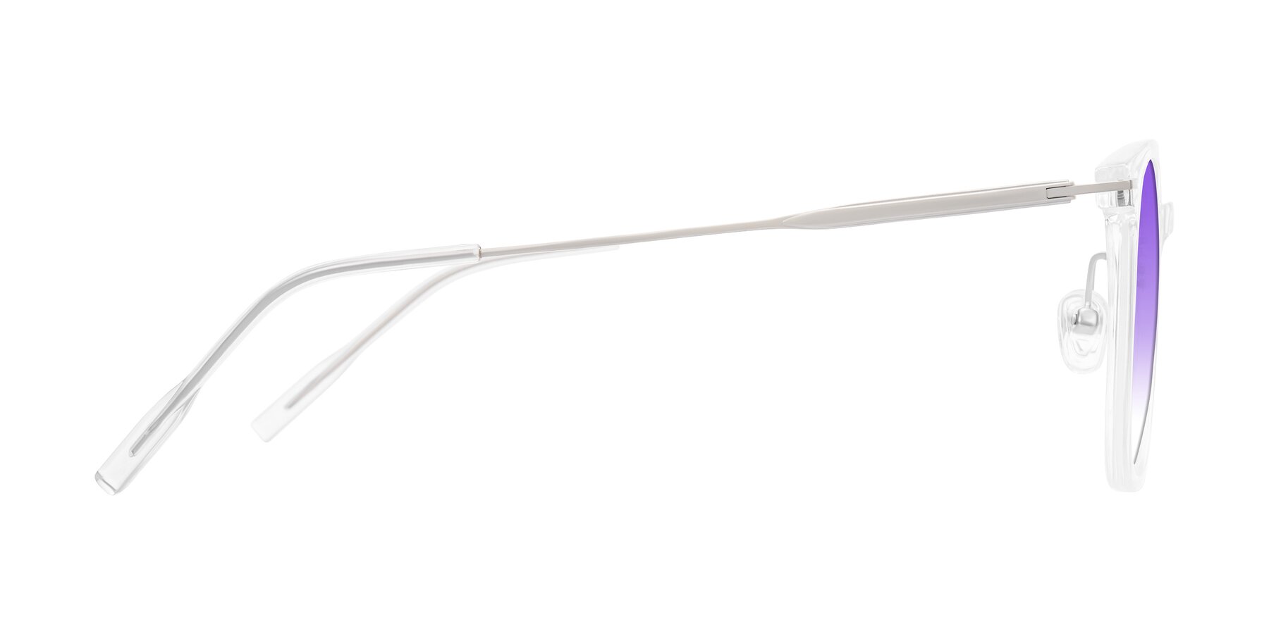 Side of Oonk in Clear with Purple Gradient Lenses