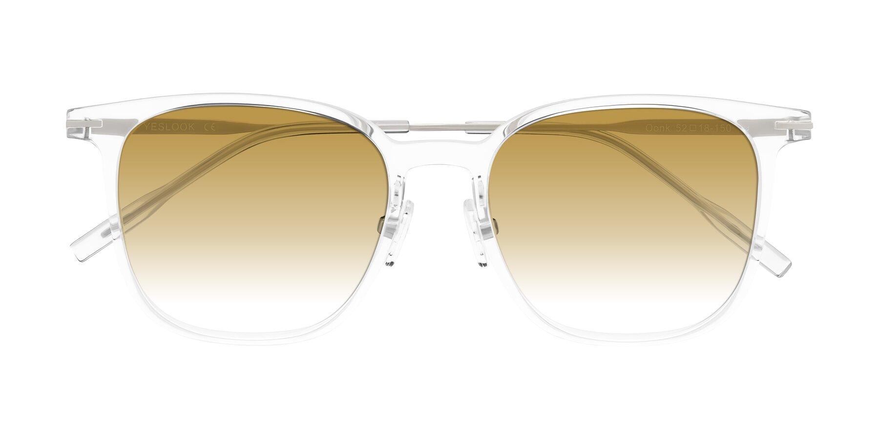 Folded Front of Oonk in Clear with Champagne Gradient Lenses