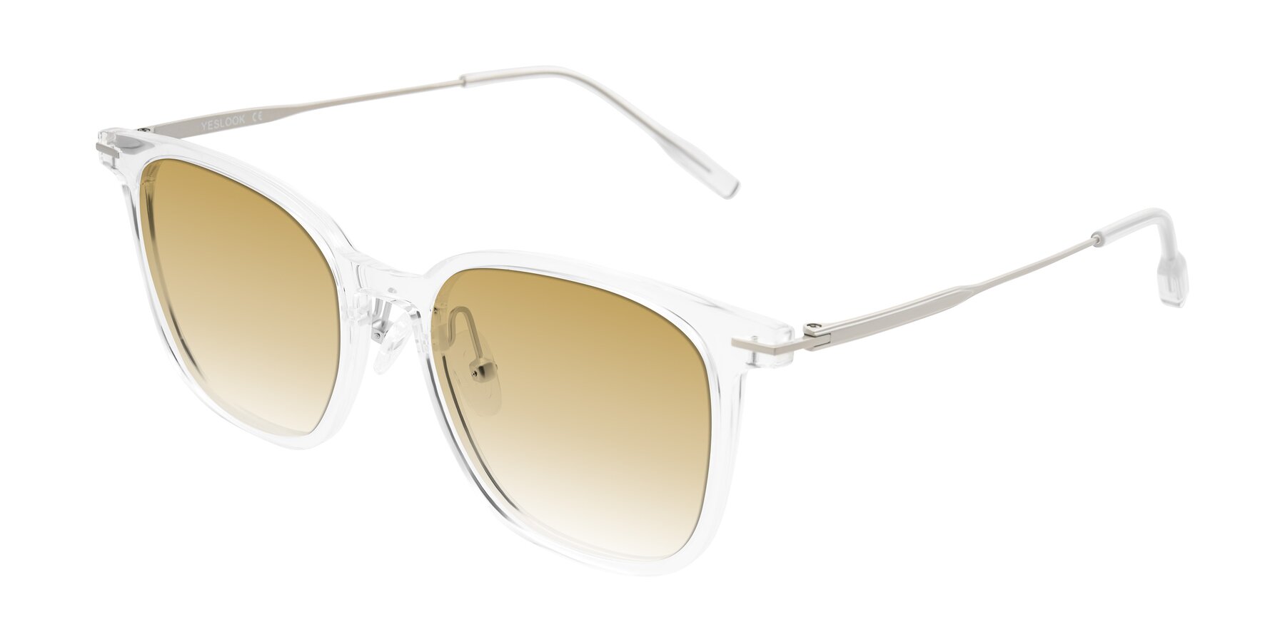 Angle of Oonk in Clear with Champagne Gradient Lenses