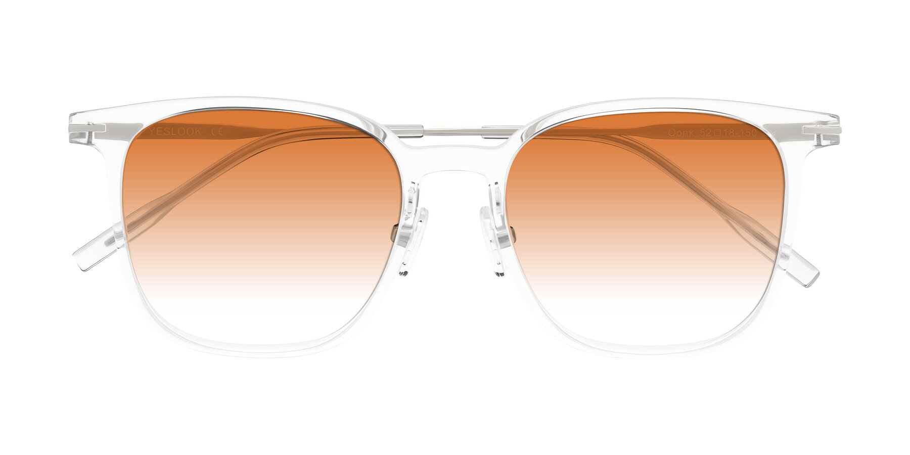 Folded Front of Oonk in Clear with Orange Gradient Lenses