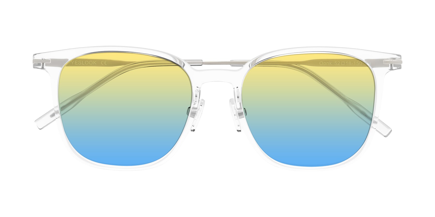 Folded Front of Oonk in Clear with Yellow / Blue Gradient Lenses