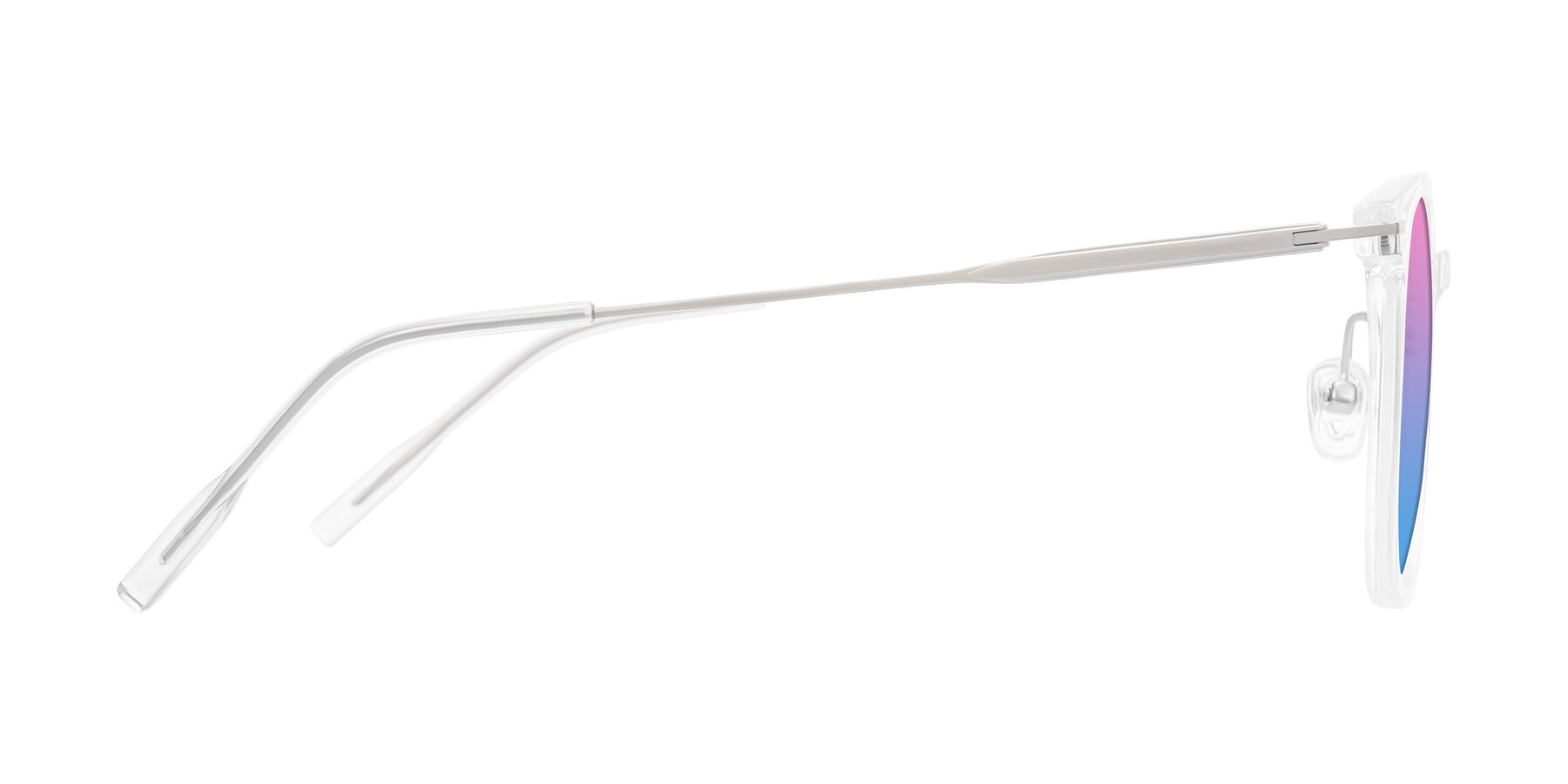 Side of Oonk in Clear with Pink / Blue Gradient Lenses