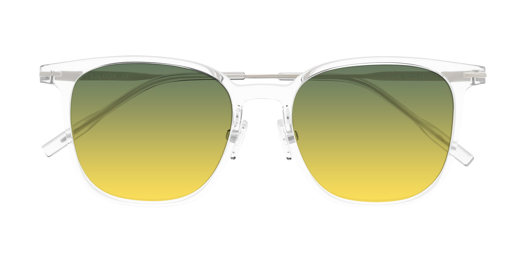 Folded Front of Oonk in Clear with Green / Yellow Gradient Lenses