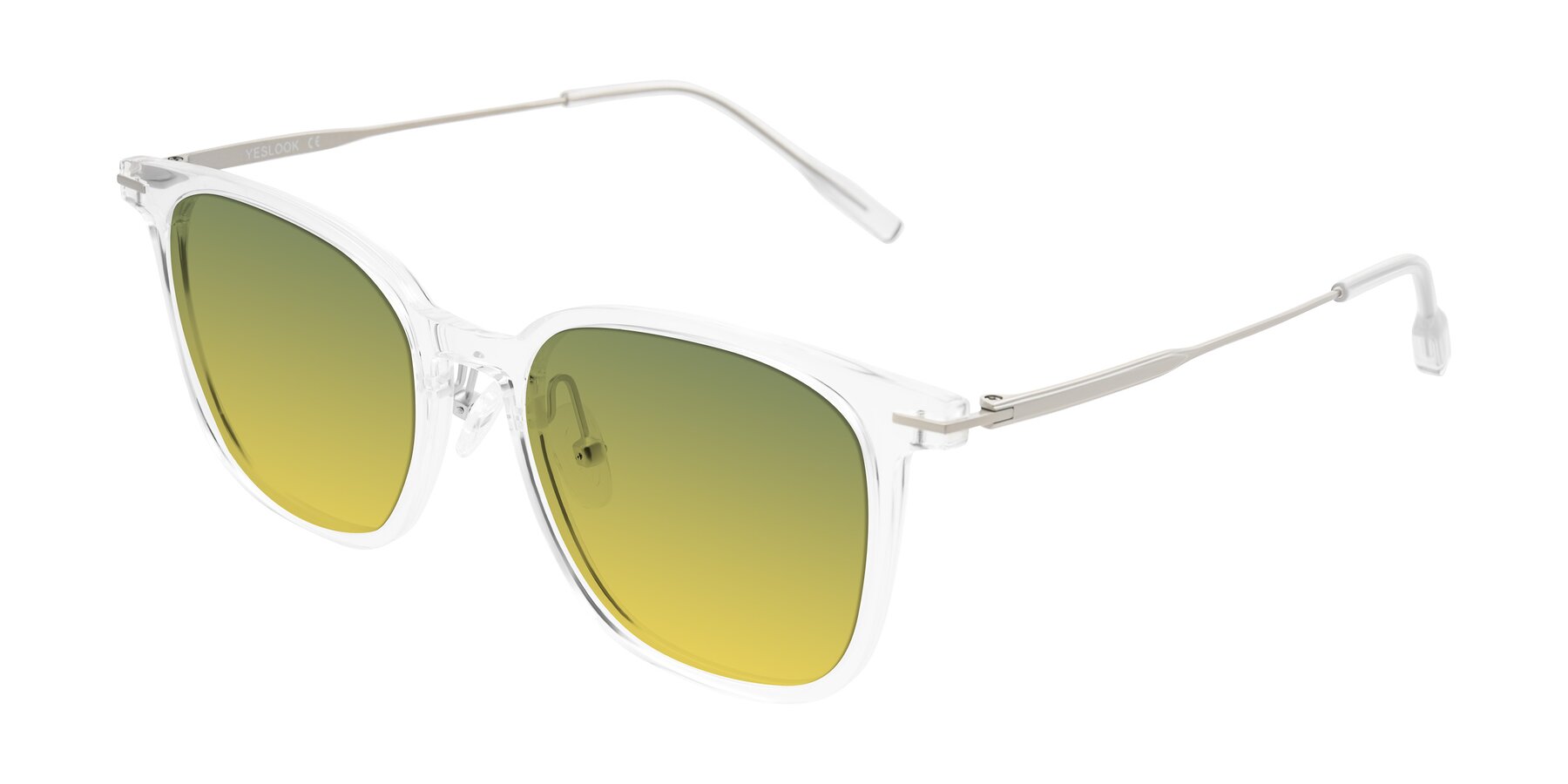 Angle of Oonk in Clear with Green / Yellow Gradient Lenses