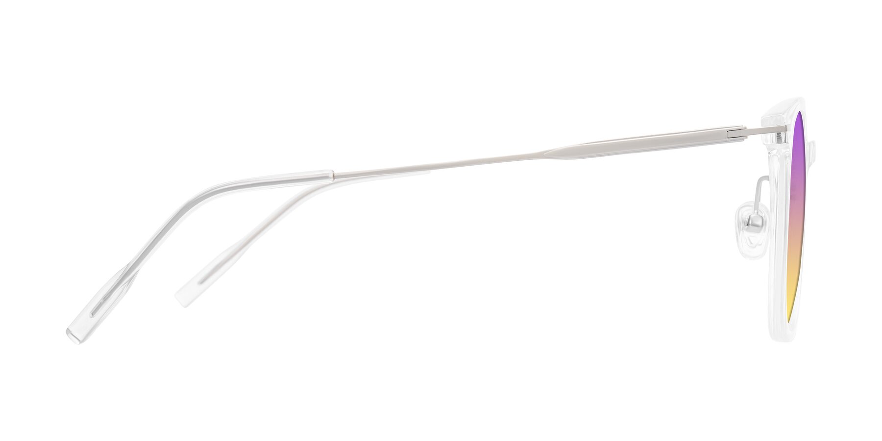 Side of Oonk in Clear with Purple / Yellow Gradient Lenses