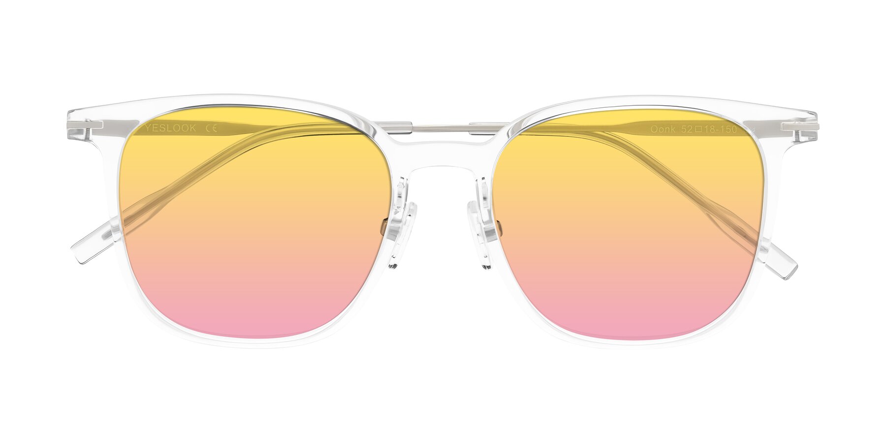 Folded Front of Oonk in Clear with Yellow / Pink Gradient Lenses