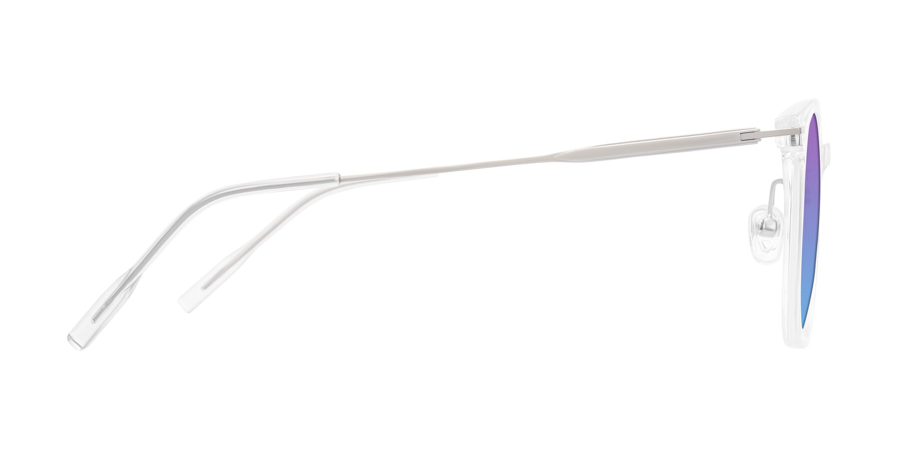 Side of Oonk in Clear with Purple / Blue Gradient Lenses