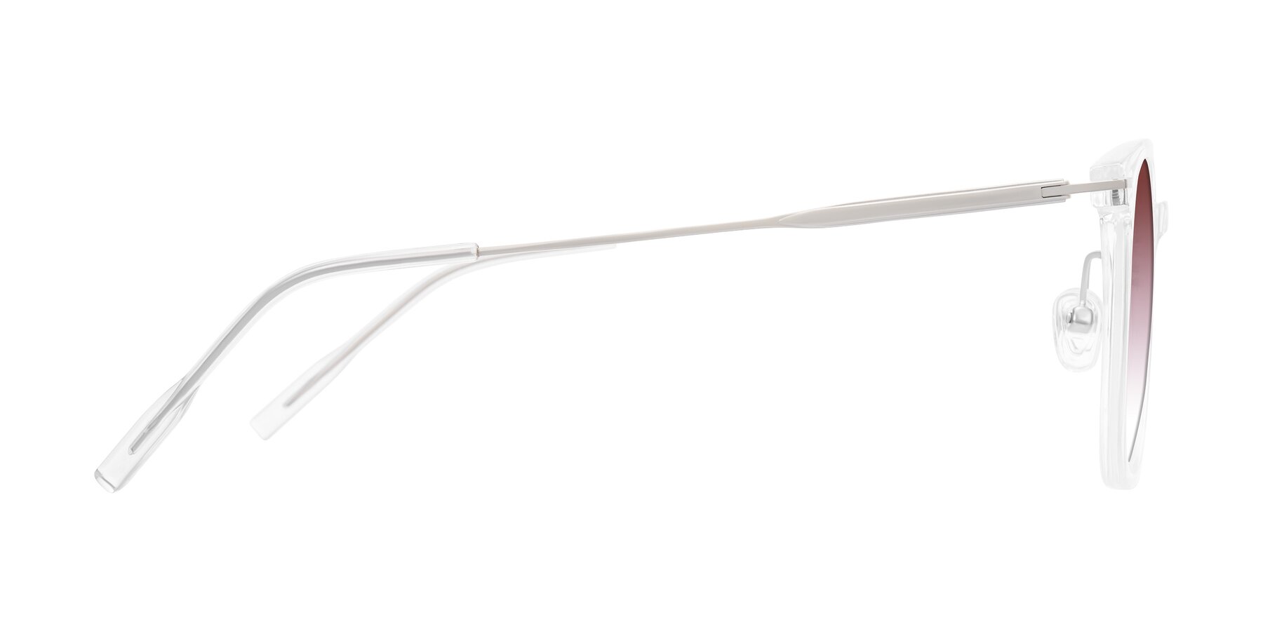 Side of Oonk in Clear with Garnet Gradient Lenses