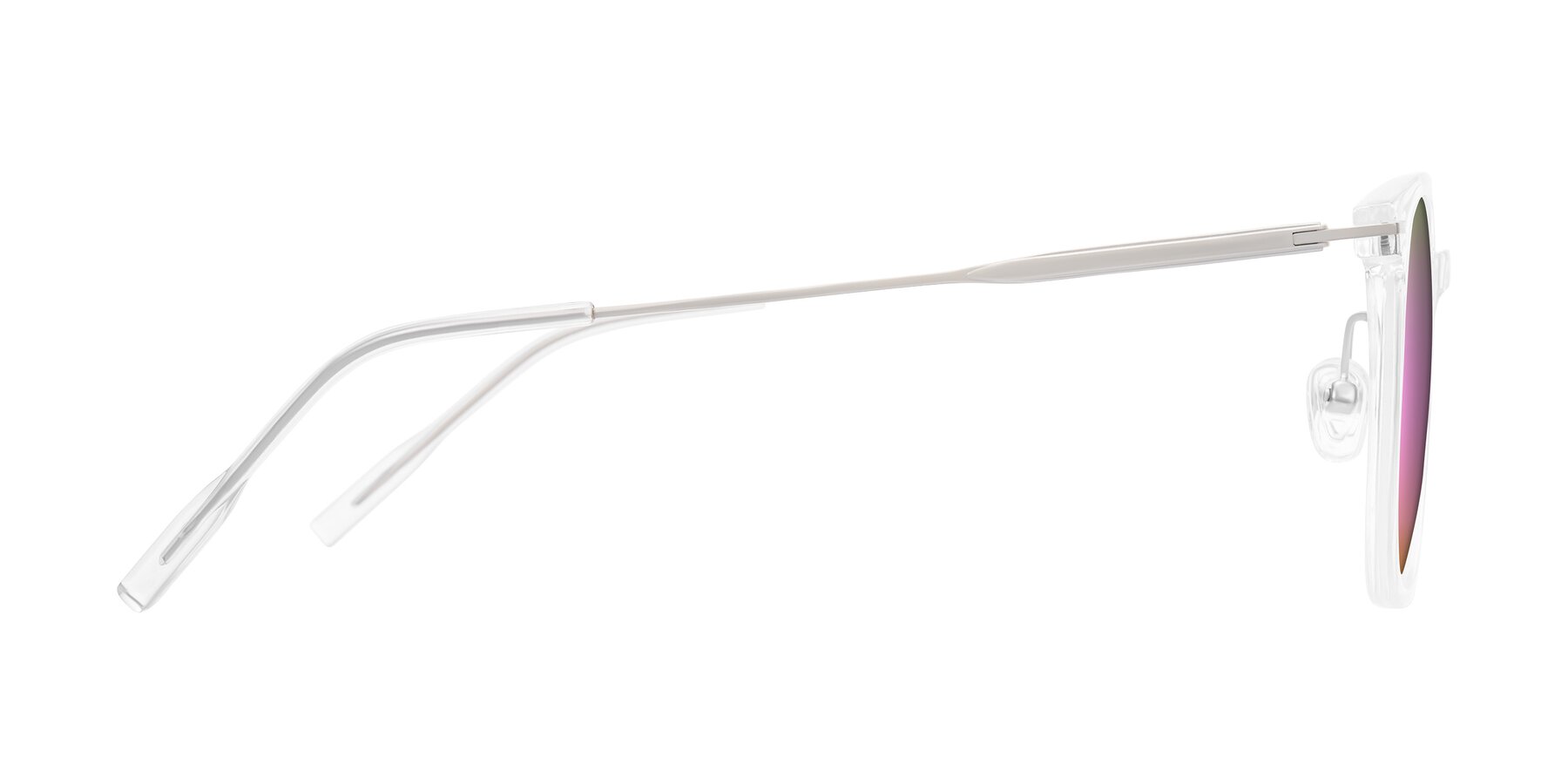 Side of Oonk in Clear with Pink Mirrored Lenses