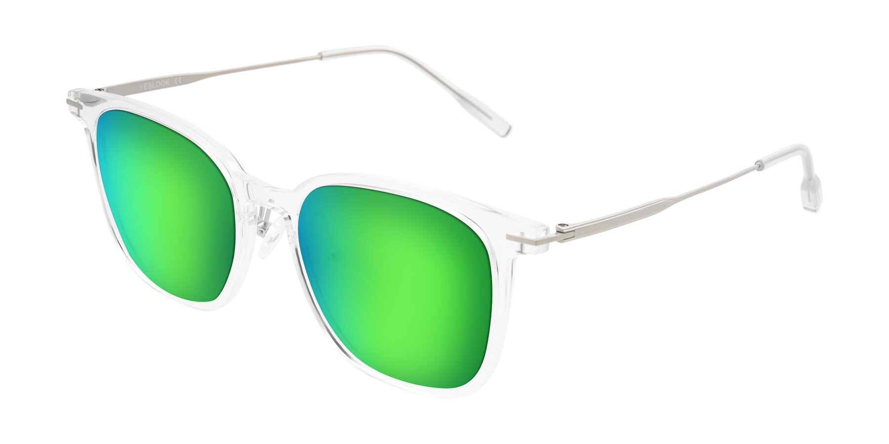 Angle of Oonk in Clear with Green Mirrored Lenses