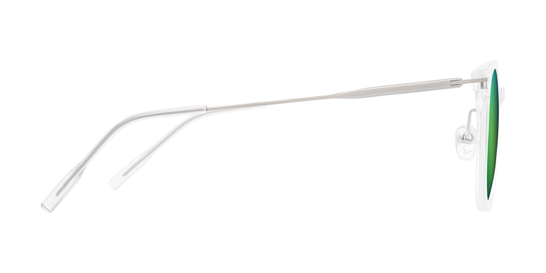 Side of Oonk in Clear with Green Mirrored Lenses