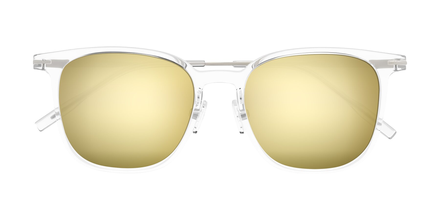 Folded Front of Oonk in Clear with Gold Mirrored Lenses