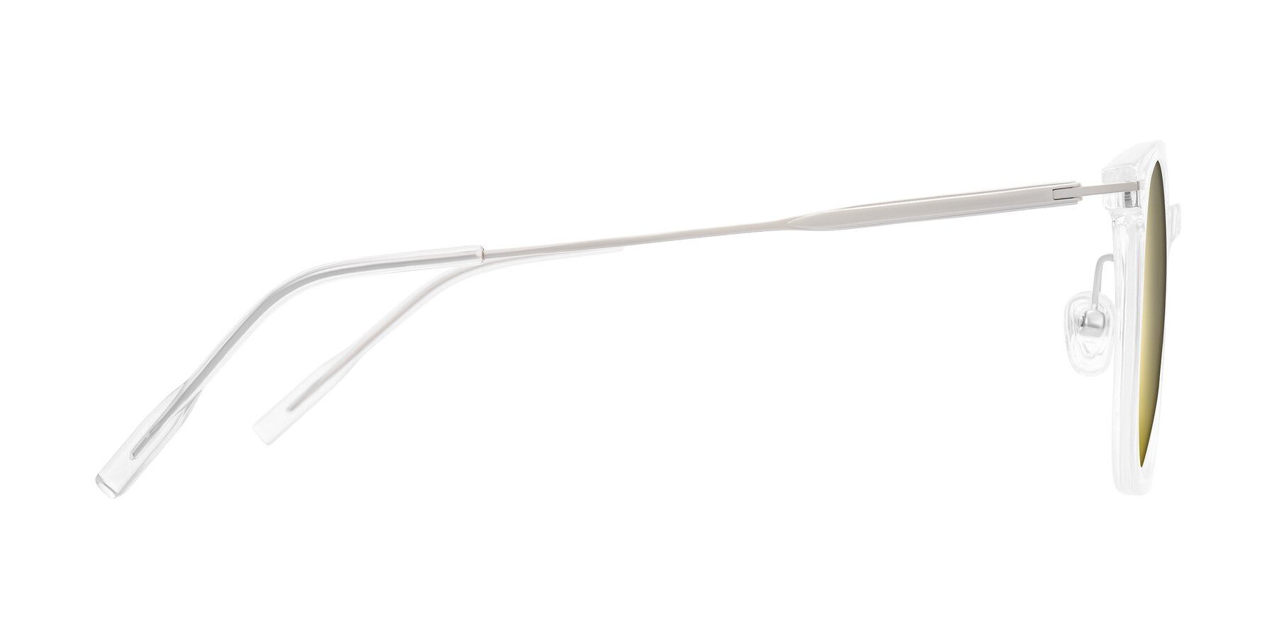 Side of Oonk in Clear with Gold Mirrored Lenses