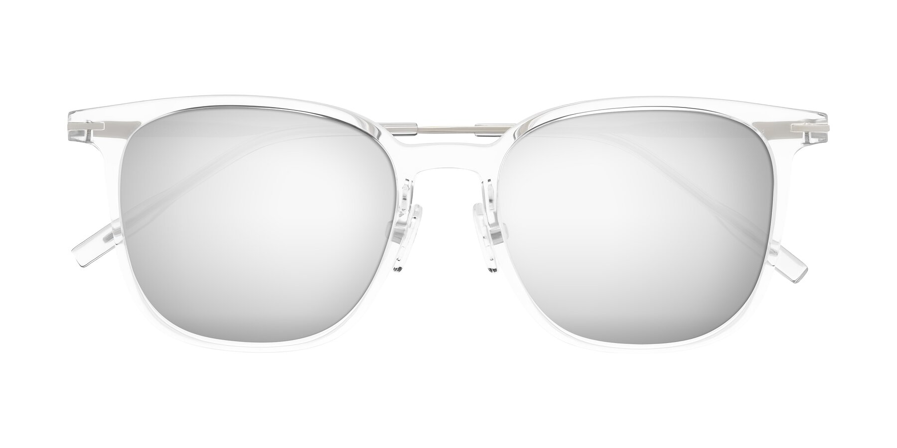 Folded Front of Oonk in Clear with Silver Mirrored Lenses